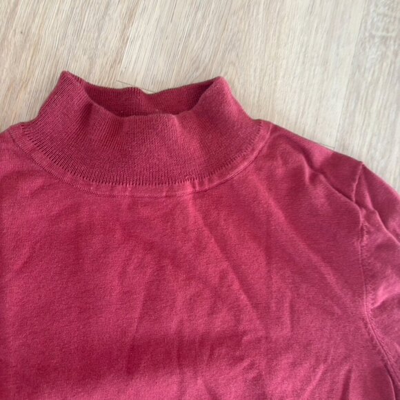 PENDLETON Mock Neck Pullover Sweater Women's Size S Cranberry Red Silk Blend - Picture 6 of 8